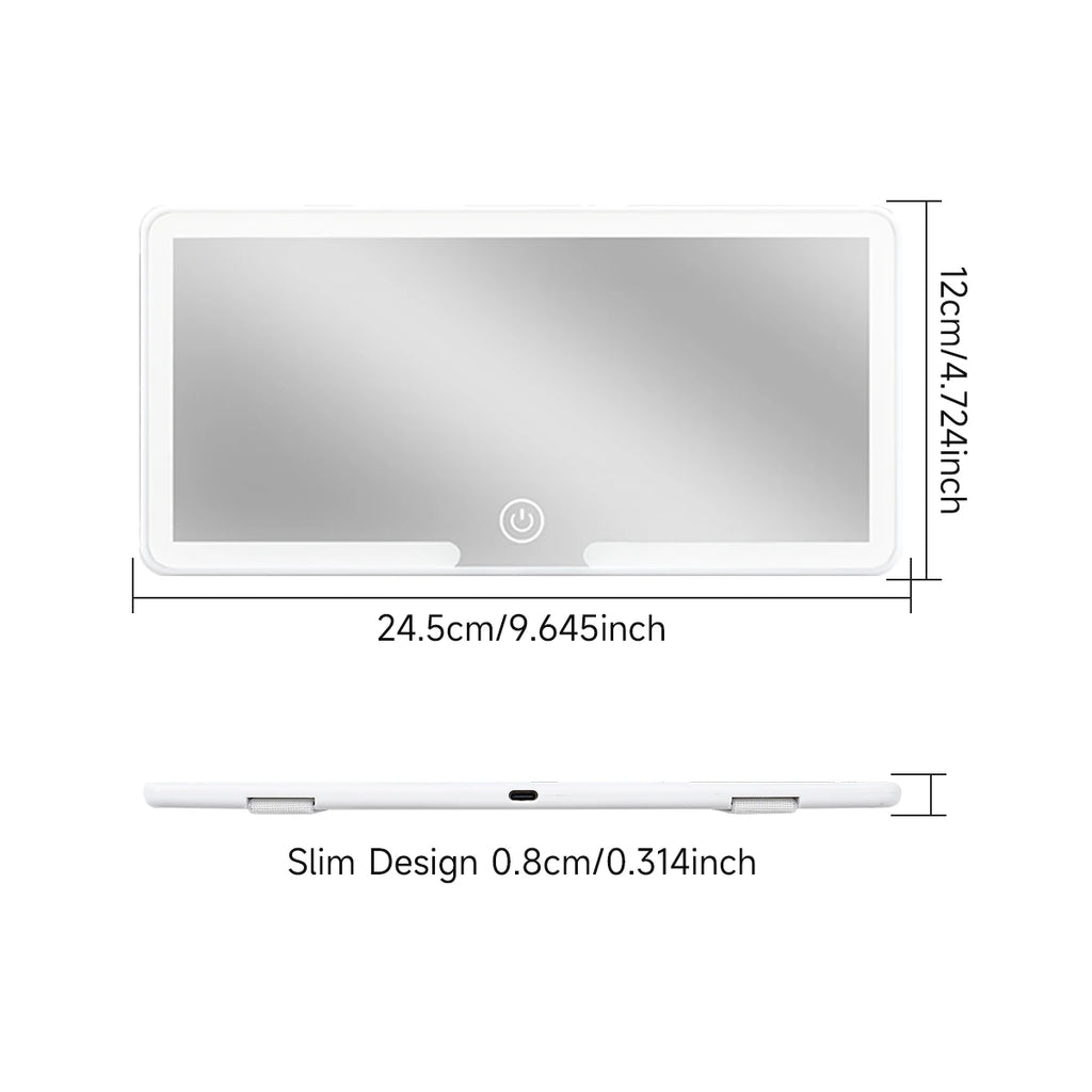 Car Interior Mirrors Sun Visor Plate LED HD Makeup Mirror Rechargeable Fill SUV