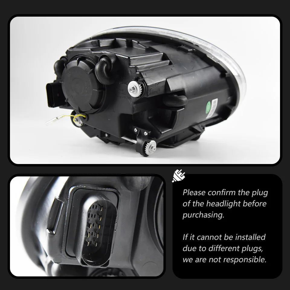 AKD Head Lamp for VW Beetle LED Headlight 2006-2021 Headlights Beetle DRL Turn Signal High Beam Angel Eye Projector Lens