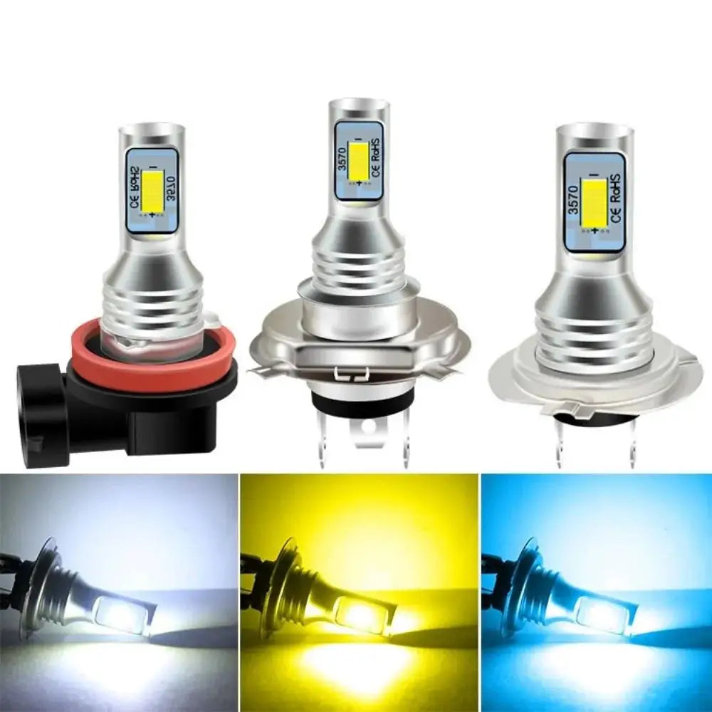 2PCS H4 H7 H11 LED Fog & Headlight Bulbs, 20000LM 6000K 12V, Compatible with H8 H9 H1 H3 9005 HB3 9006 HB4 for Driving Lamps
