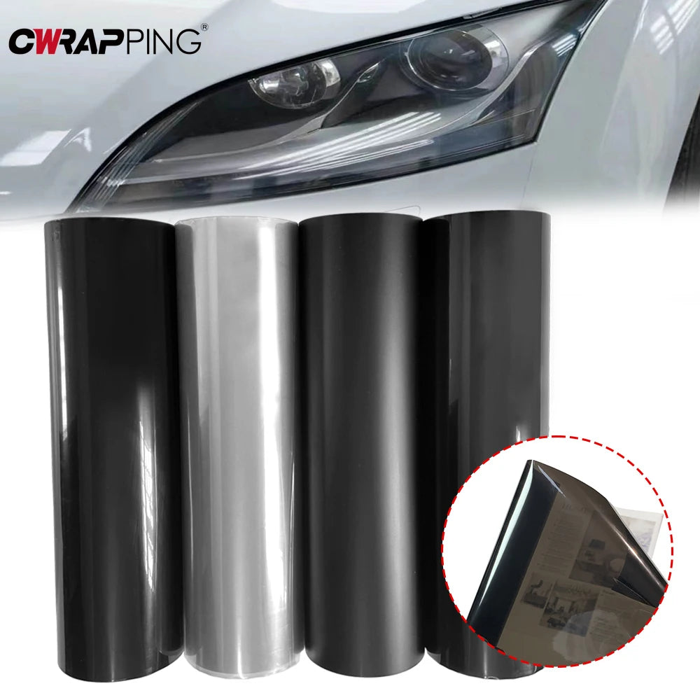 40cm Car Headlight Taillight Smoke Black PVC Films Tint Headlight Taillight Wrap Cover Stickers for Motorcycle Car Accessories