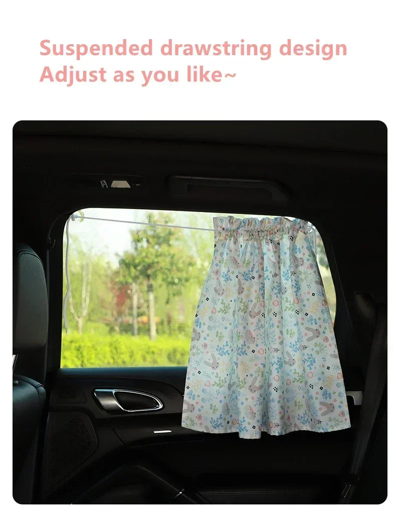 Suction Cup Curtain Shade Car Window Sunshade Cover Cartoon Universal Side