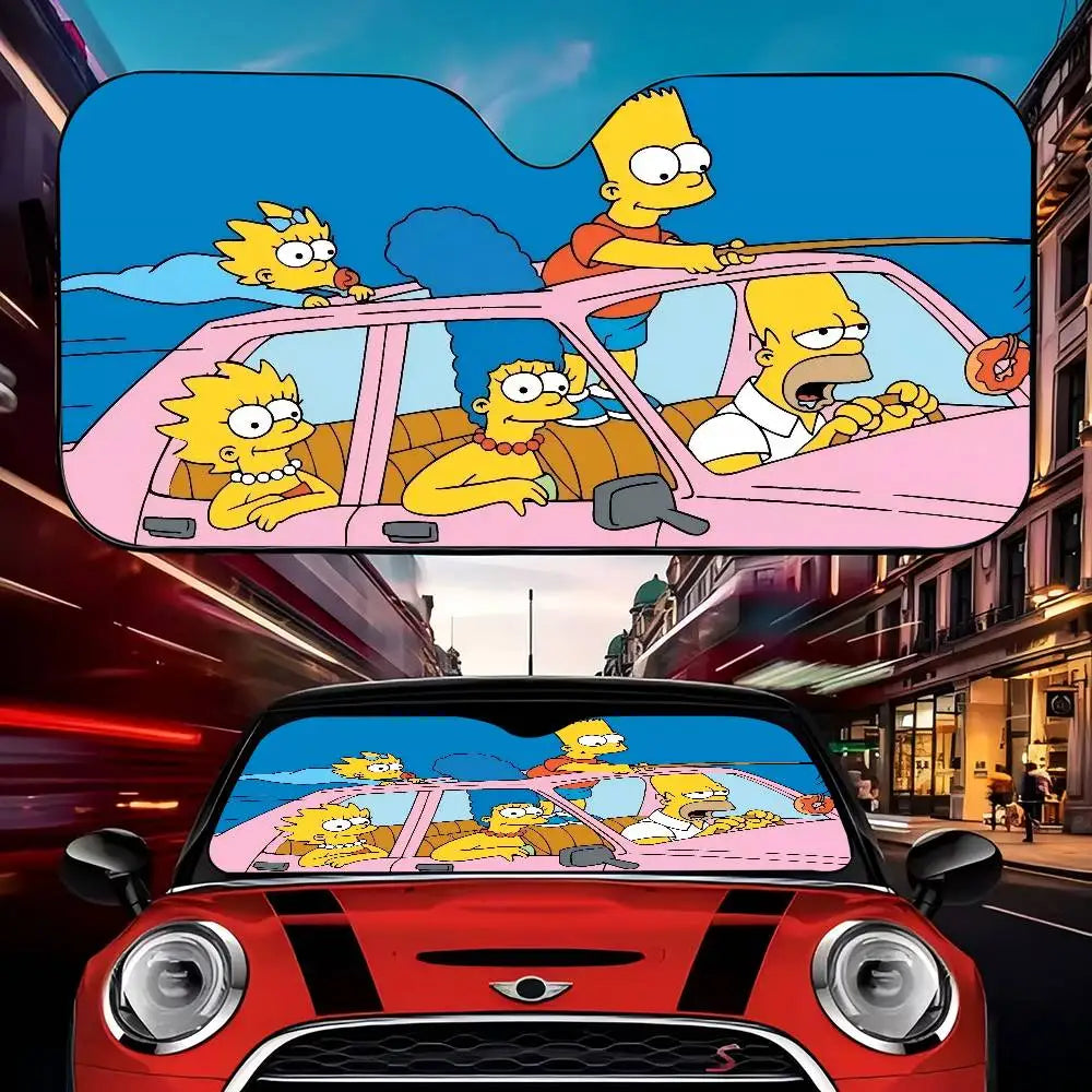 Car Window Sun Shade The S-Simpsons-es Cartoon Summer Window Widshield