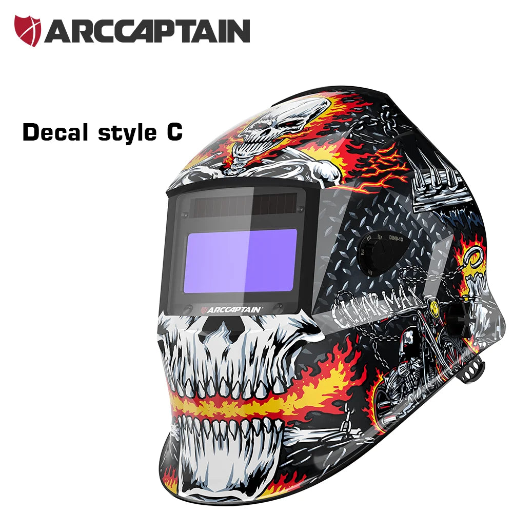 ARCCAPTAIN Welding Helmet Auto Darkening 1/1/1/1 Solar Powered 4 Arc Sensor 1/25000s Welding Hood Face Mask For MIG MAG ARC TIG