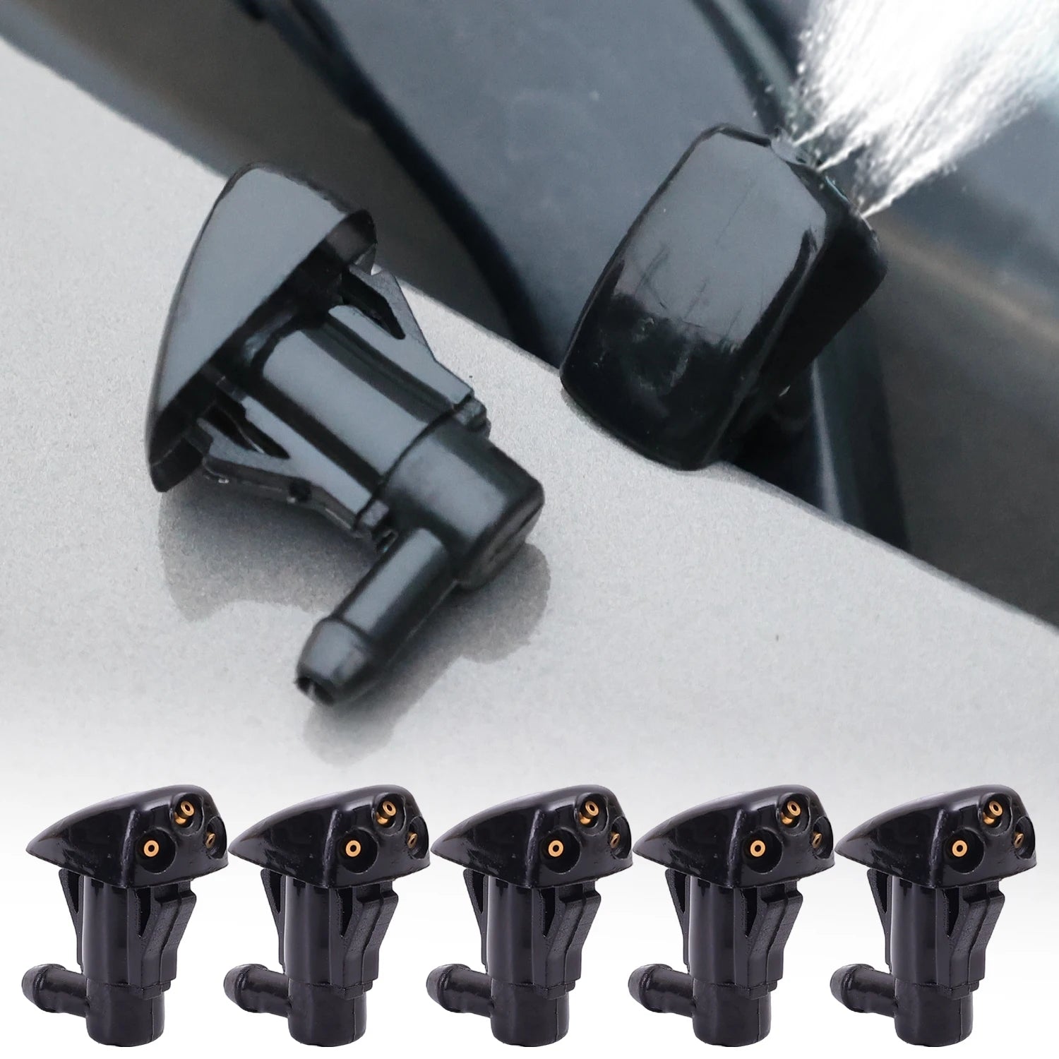 New Car Windshield Wiper Washer Spray Nozzle for Most Models Auto 3 Holes Premium Automotive Accessory