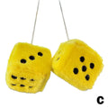 Big Long Hair Hot Stamping Dot Dice Plush Toy Cube Pendant Car Ornament Sieve Premium Automotive Accessory