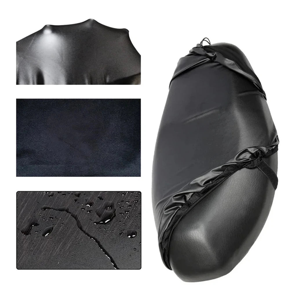 Motorcycle Seat Cover Waterproof Sunscreen Dust UV Protector Cushion Elastic PU