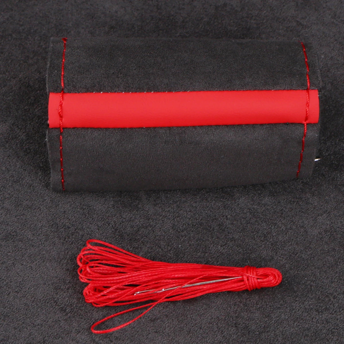 Universal Suede Car Steering Wheel Cover DIY Hand Sewing Soft Leather Braiding