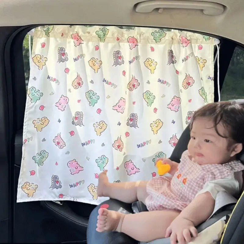 Suction Cup Curtain In The Car Window Sunshade Cover Cartoon Universal Side