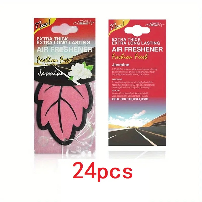 3-60pcs Car Air Freshener Natural Scented Tea Paper Auto Hanging Vanilla Perfume