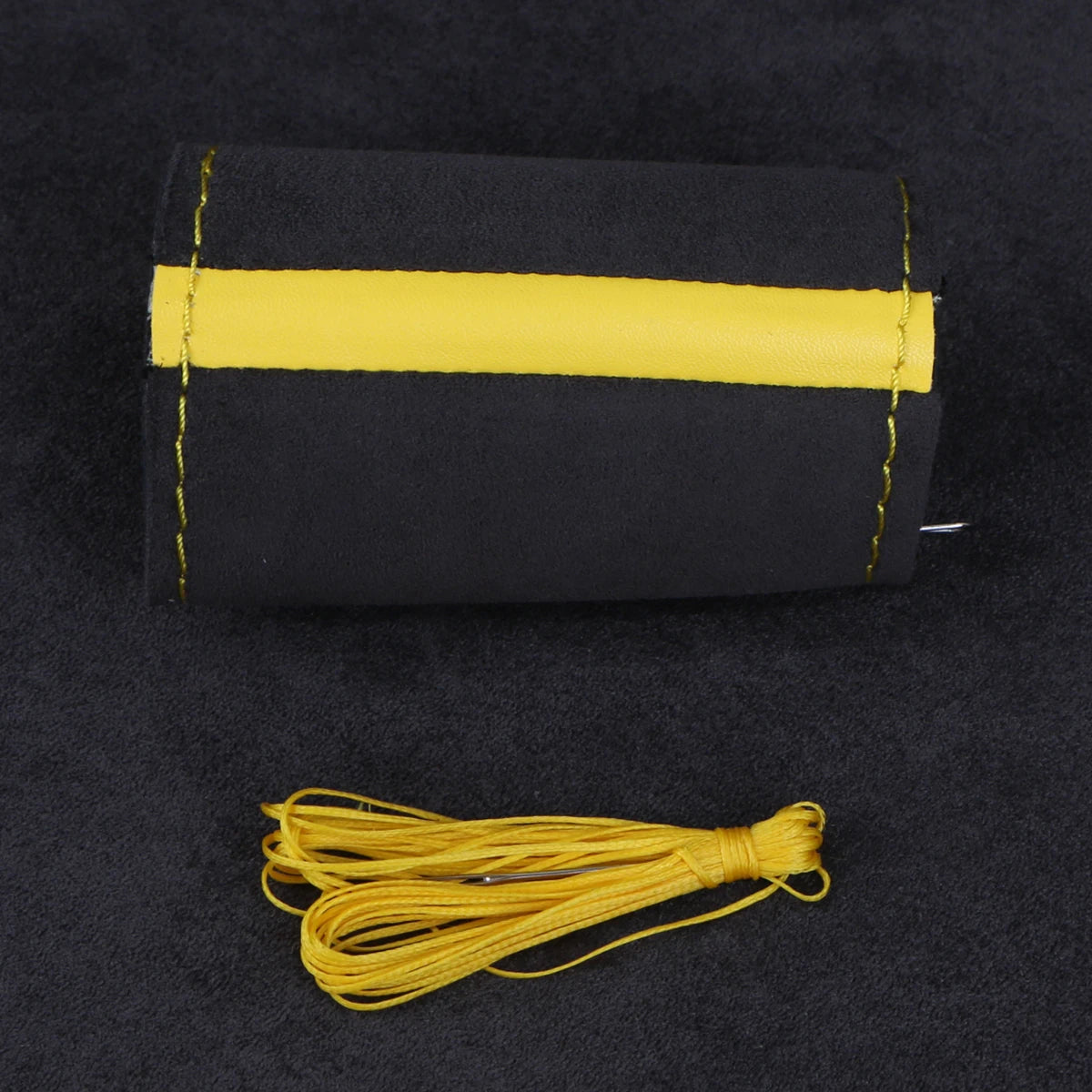Universal Suede Car Steering Wheel Cover DIY Hand Sewing Soft Leather Braiding