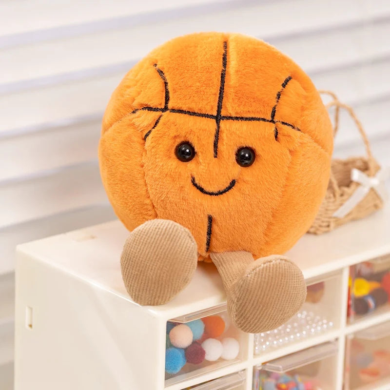 Doll With Feet Plush Toys Soft Stuffed Baseball Basketball Football Sports Ball Premium Automotive Accessory