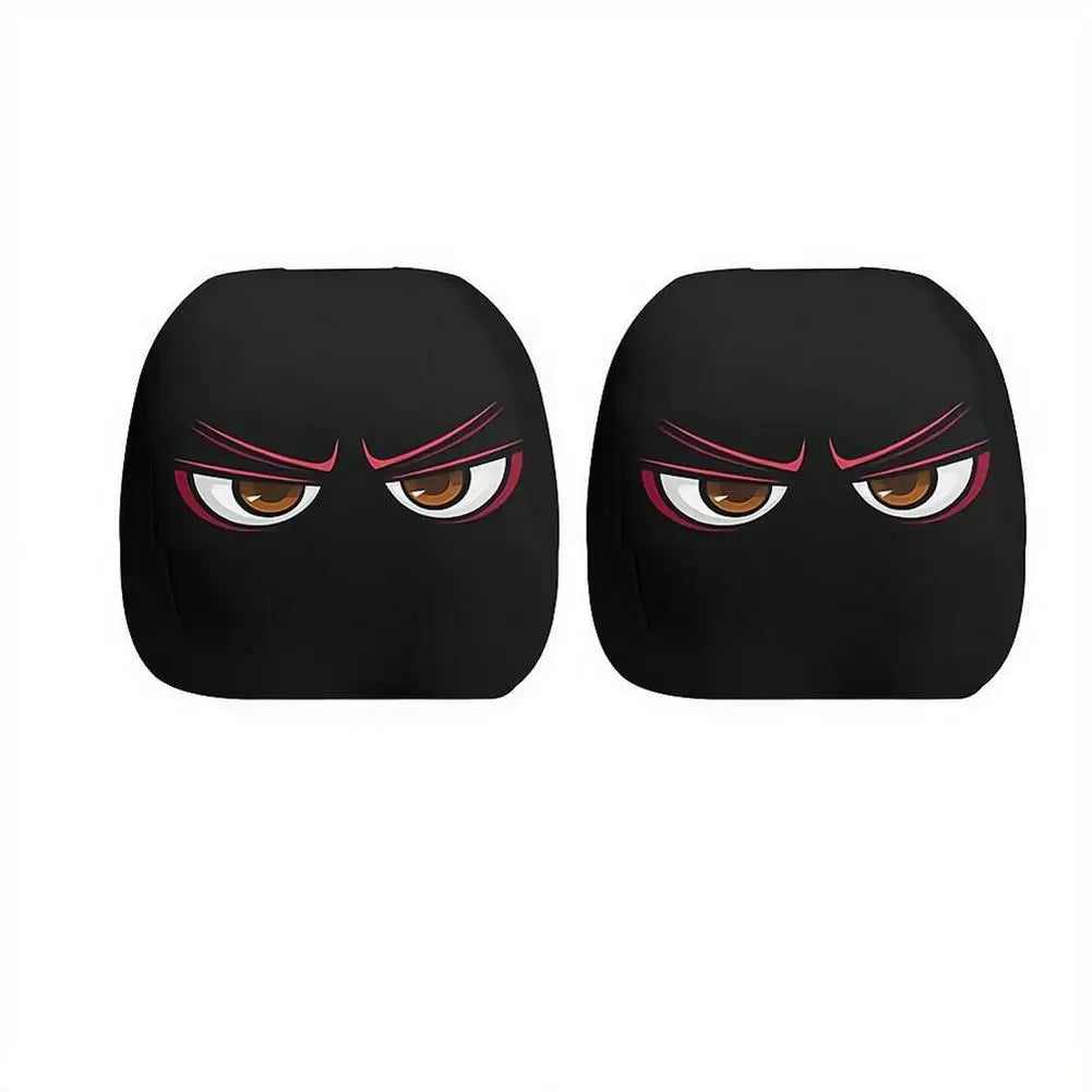 Funny Car Headrest Cover Elastic Slip On Seat Protector Mystery Interior Auto