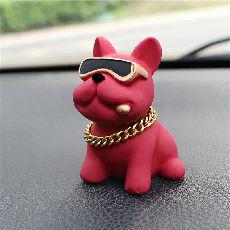 Wear-resistant Bulldog Car Ornaments Feel Comfortable Resin Material Dashboard Premium Automotive Accessory