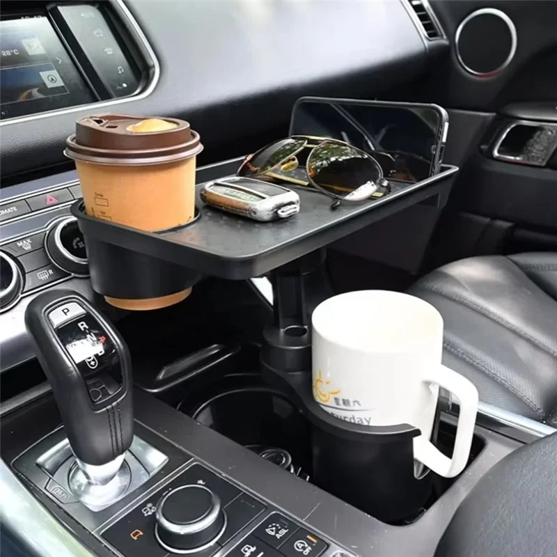 High Quality Universal Car Cup Holder Tray 360 Rotating Adjustable Dual Bracket