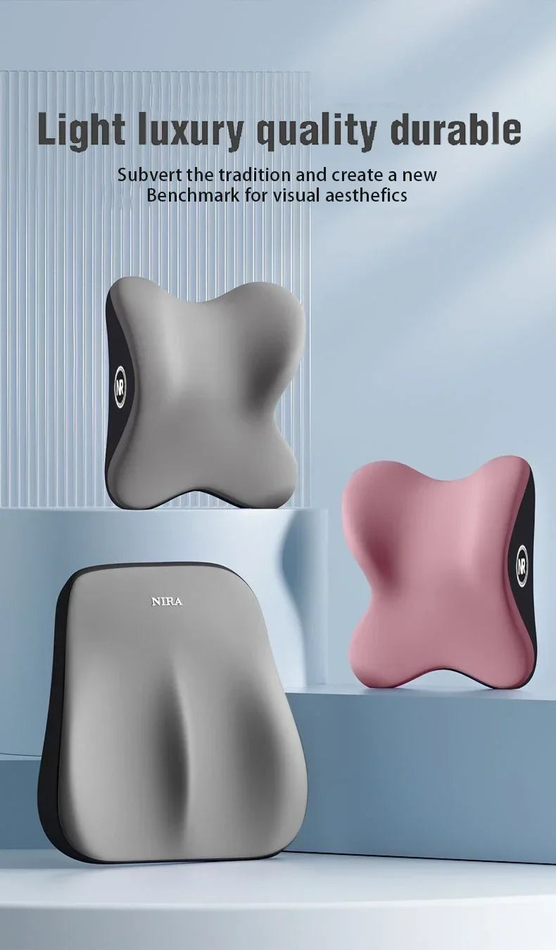 Memory Foam Car Universal Headrest Lumbar Cushion Back Pillow Interior Protector