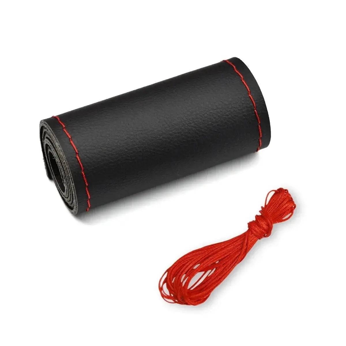 Universal Leather Car Steering Wheel Stitch On Wrap Cover Fit for 38cm 14" DIY