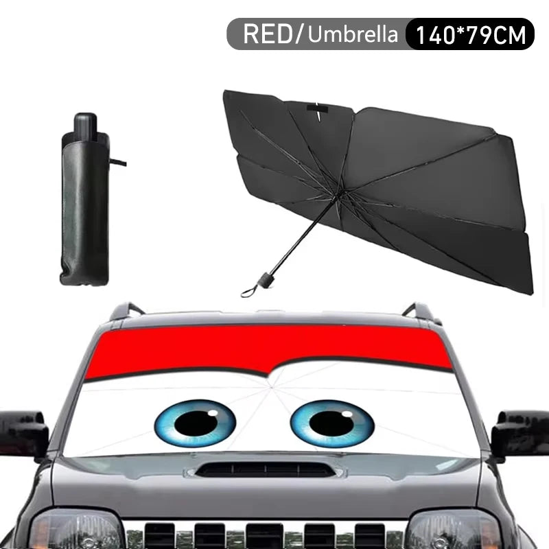 Cartoon Eyes parasol Car Sunshade Umbrella Solar Protection Front Window Shade
