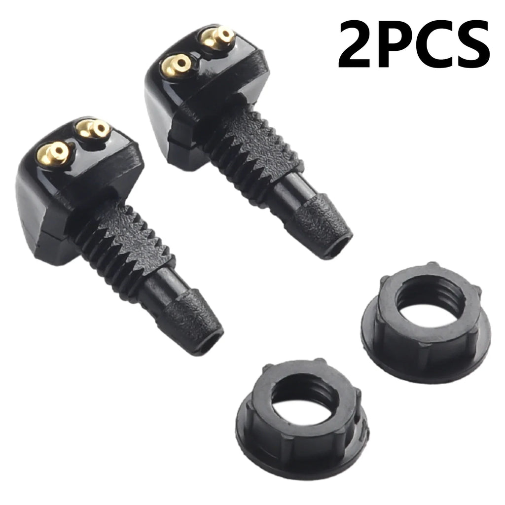 Sale 2Pcs Car Windshield Wiper Washer Spray Nozzle Fits Most Models Dual Holes Premium Automotive Accessory