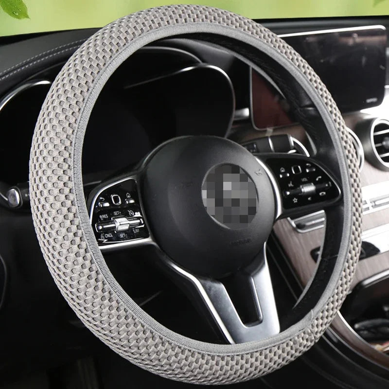 Car Steering Wheel Cover Skidproof 38cm Durable Fabric Elastic Steering Wheel