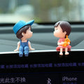 Cute Cartoon Couples Car Decoration Accessories Romantic Figurines Balloon Premium Automotive Accessory