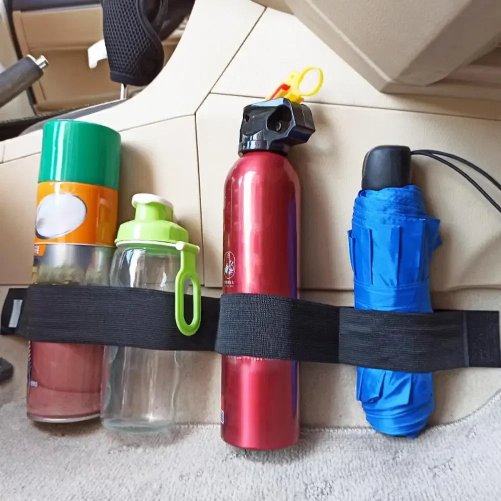 Car Trunk Organizer Elastic Fixing Belt Storage Bag Tapes Fire Extinguisher