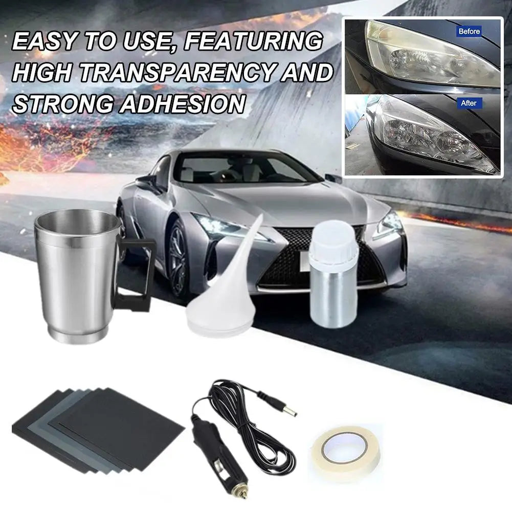 200ml Car Headlight Restoration Kit Can Headlight Polishing Steam Fumigator Restoration Kit Mug Steamer Headlamp Restoration Kit