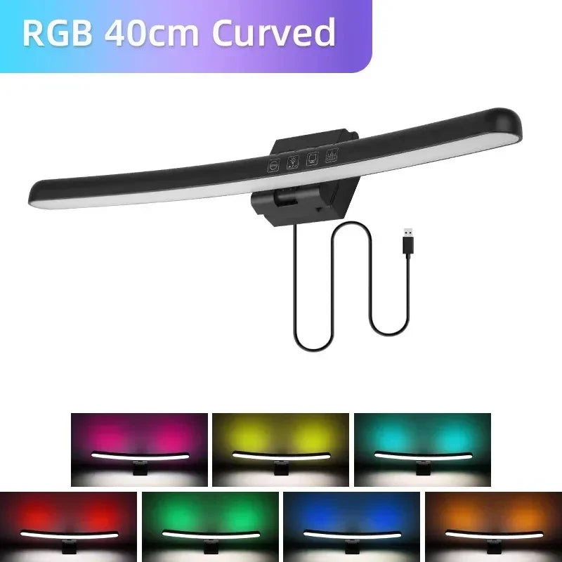 Monitor Light Bar Curved, RGB LED Computer Monitor Light Bar Desk Lamp