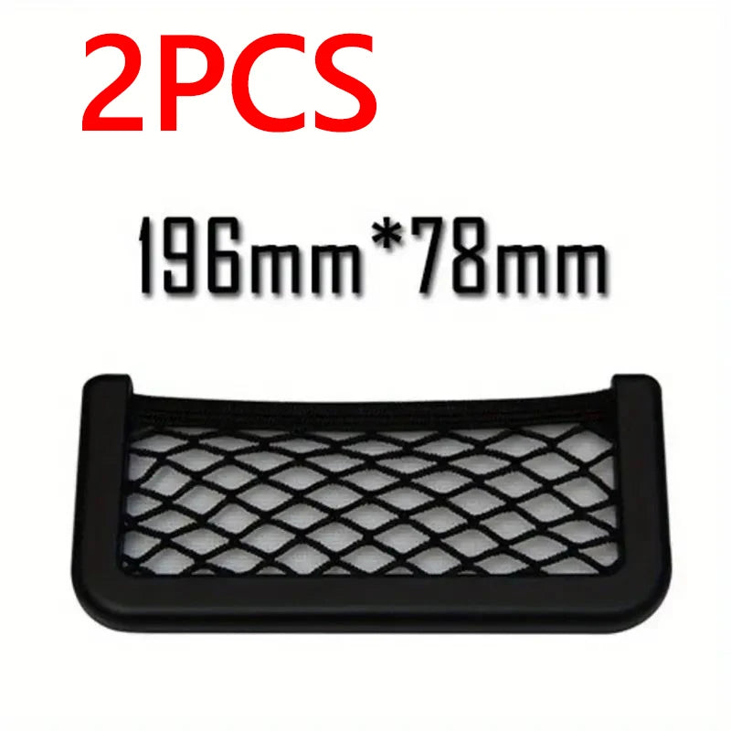Car Storage Bag Nets Adhesive Auto Seat Organizer Door Side Net Pocket Interior