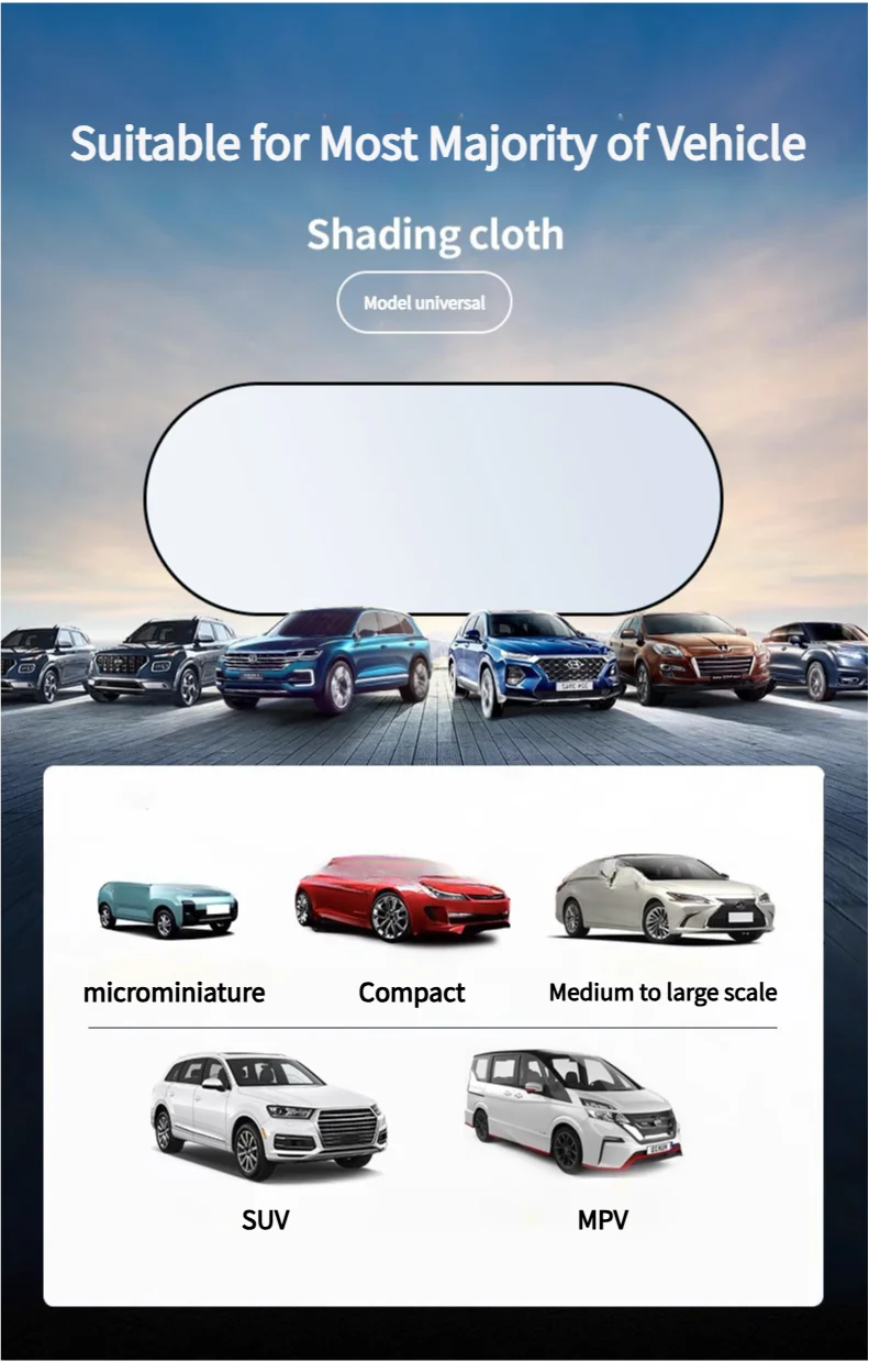 UV-Reflective Car Sun Shade Cover Rear Windshield Sun Protection Sunshade