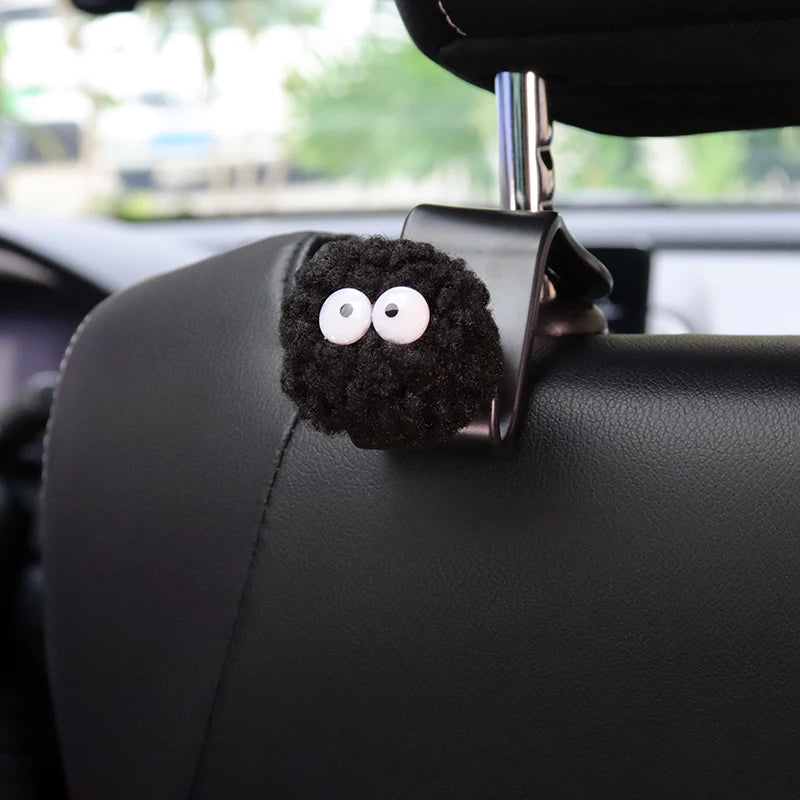 2PCS Cute Cartoon Ball Toy Car Seat Back Hooks Storage Vehicle Headrest Interior