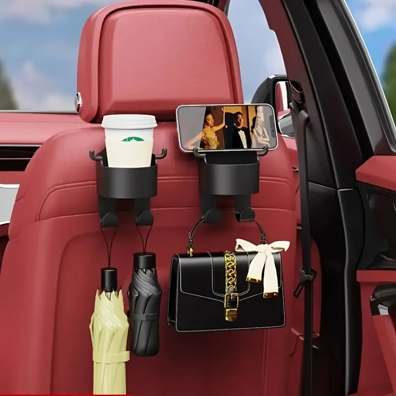 1/2 Multifunctional car storage rack with hooks Cup holder and box Bracket Stand