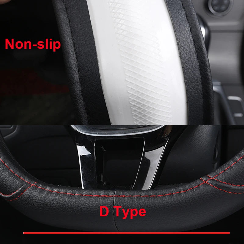 D Type Car Steering Wheel Cover for Nissan X-Trail Qashqai Rogue Maart Serena