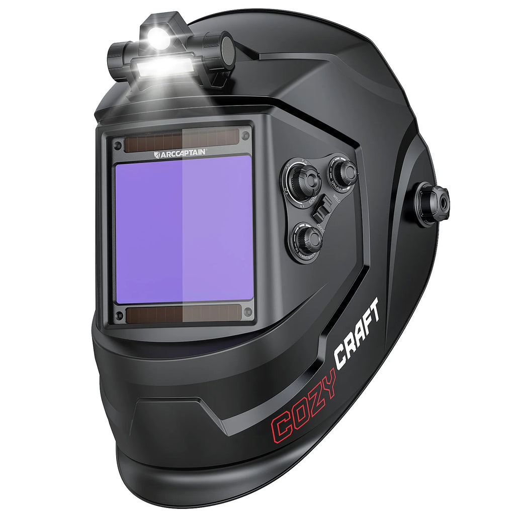ARCCAPTAIN Welding Mask 4 Arc Sensor Auto Darkening Welding Helmet Large Viewing 3.94" x 3.66" TRUE Color 1/1/1/1 Welder Hood