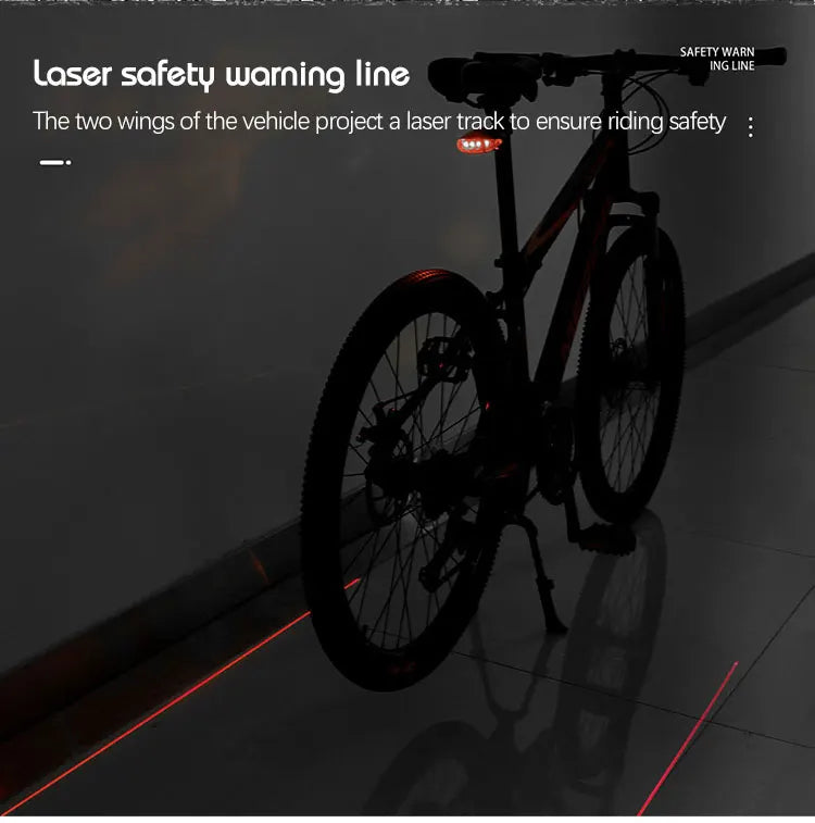 5 LED Bicycle Tail Lamp Night Riding Red Safety Warning Light Bike Tail Light Waterproof Outdoor Cycling Taillights