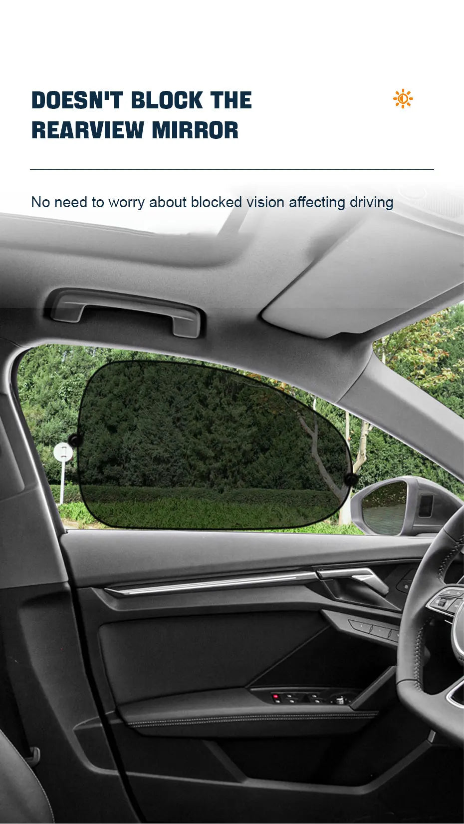 Car Sun Shade Side Window Curtain Front Rear Window Sunshade Summer UV Blocking