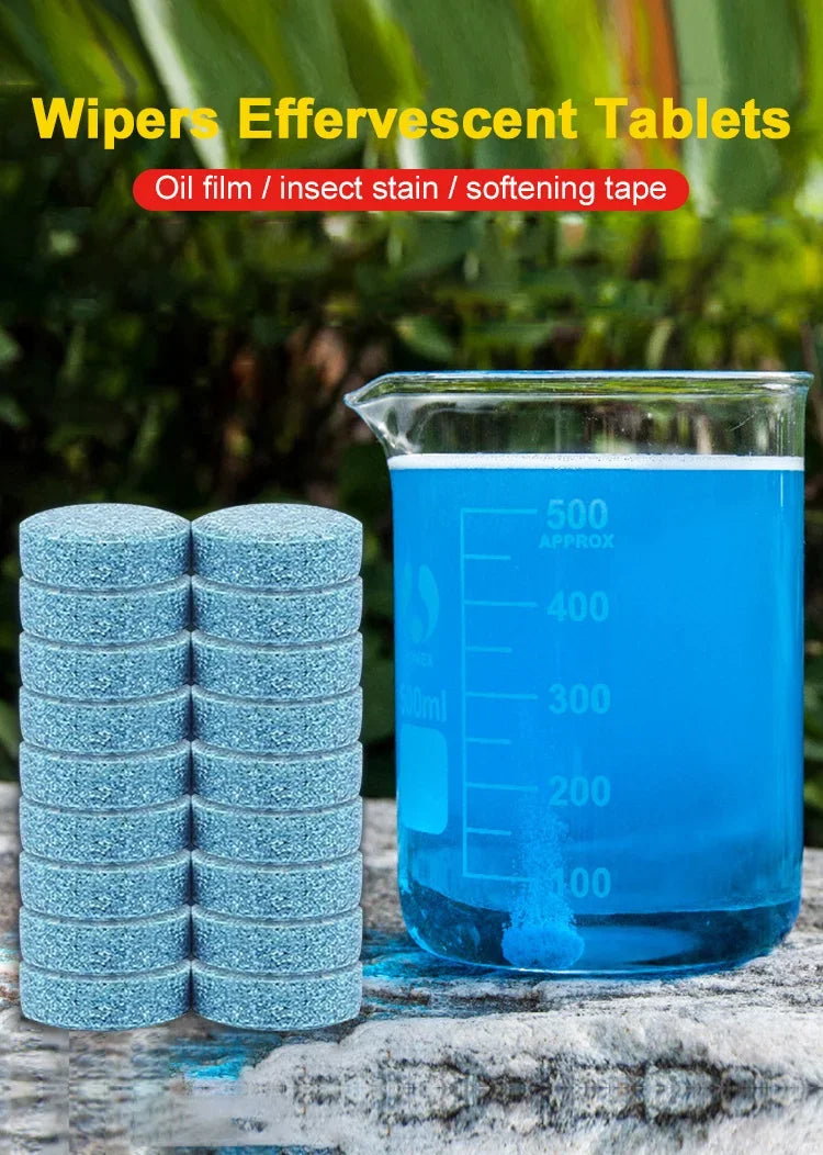 Car Windshield Washer Fluid Concentrated Tablets Solid Effervescent Wiper Tablet Premium Automotive Accessory