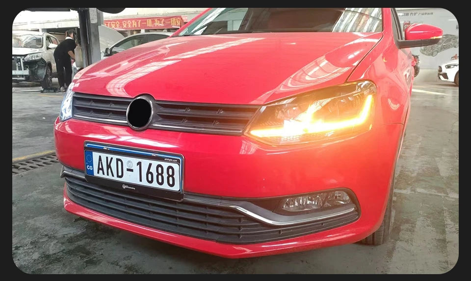AKD LED Car Lights for VW Polo Headlight  2011-2017 Volkswagen Vento LED Projector Lens Head Lamp DRL Hid Head Lamp Bi Xenon Beam Accessories