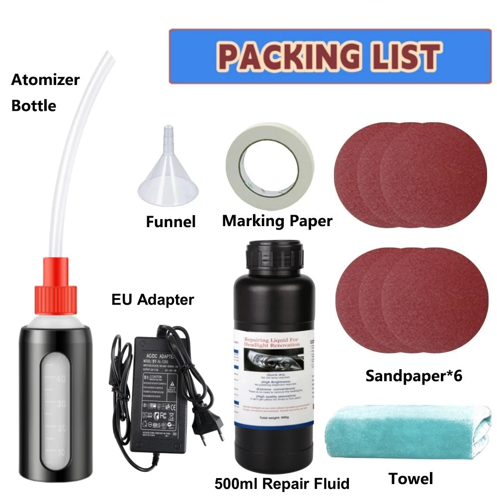 Polymer Kit Chemical Polish Liquid Headlights Liquid Evaporator Atomizing Cup Chemical Repair Headlight Polish Varnish For Car