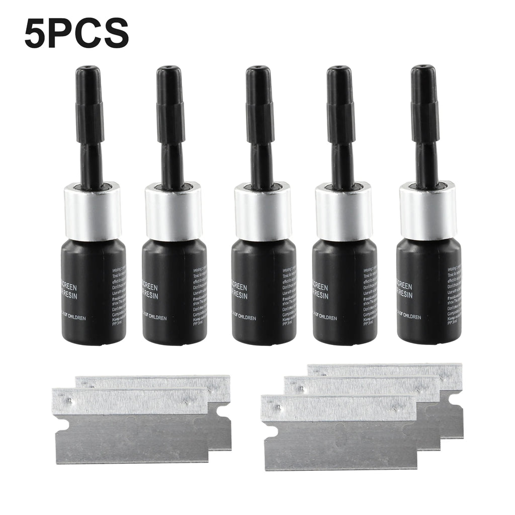 5PCS Automotive Glass Nano Repair Fluid Car Windshield Resin Crack Tool Kit Premium Automotive Accessory