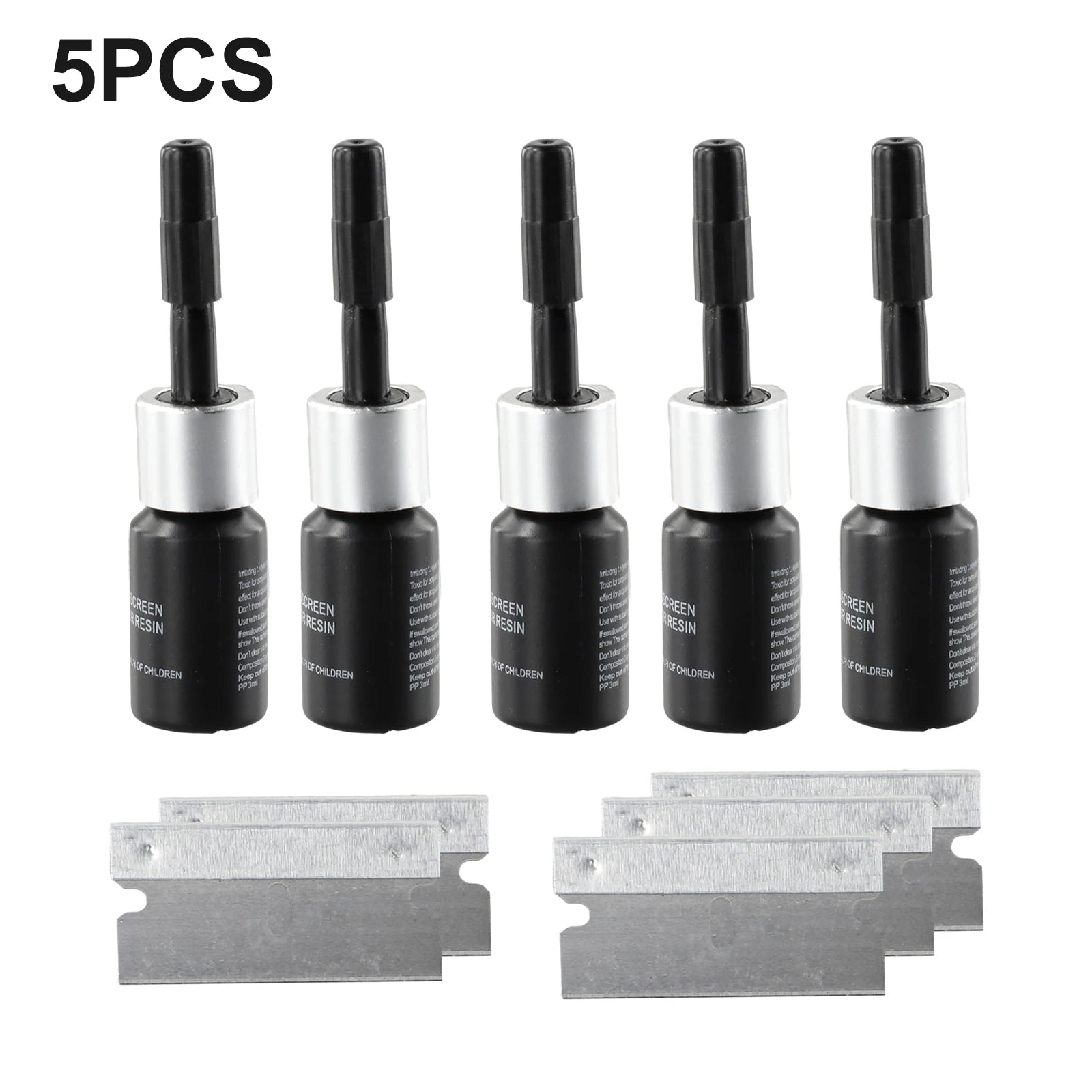 5PCS Automotive Glass Nano Repair Fluid Car Windshield Resin Crack Tool Kit Premium Automotive Accessory