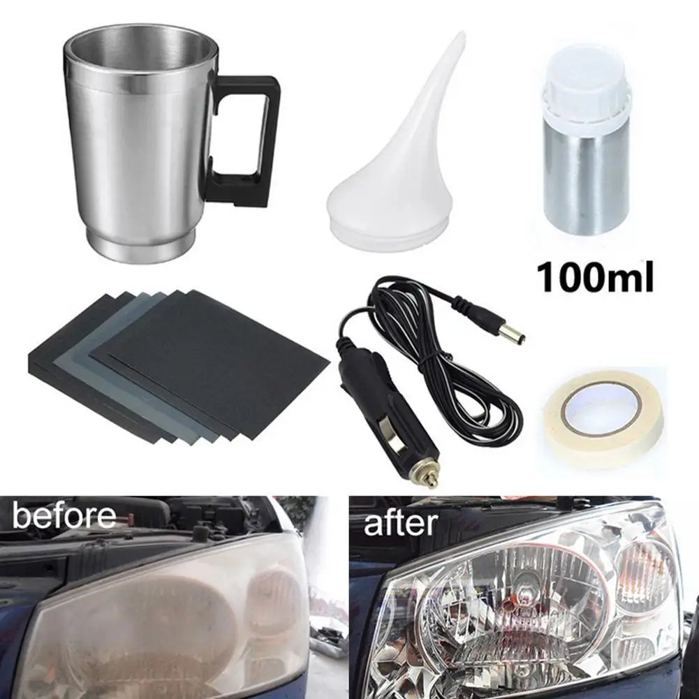 200ml Car Headlight Restoration Kit Can Headlight Polishing Steam Fumigator Restoration Kit Mug Steamer Headlamp Restoration Kit