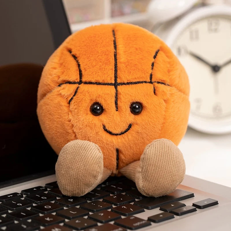 Doll With Feet Plush Toys Soft Stuffed Baseball Basketball Football Sports Ball Premium Automotive Accessory