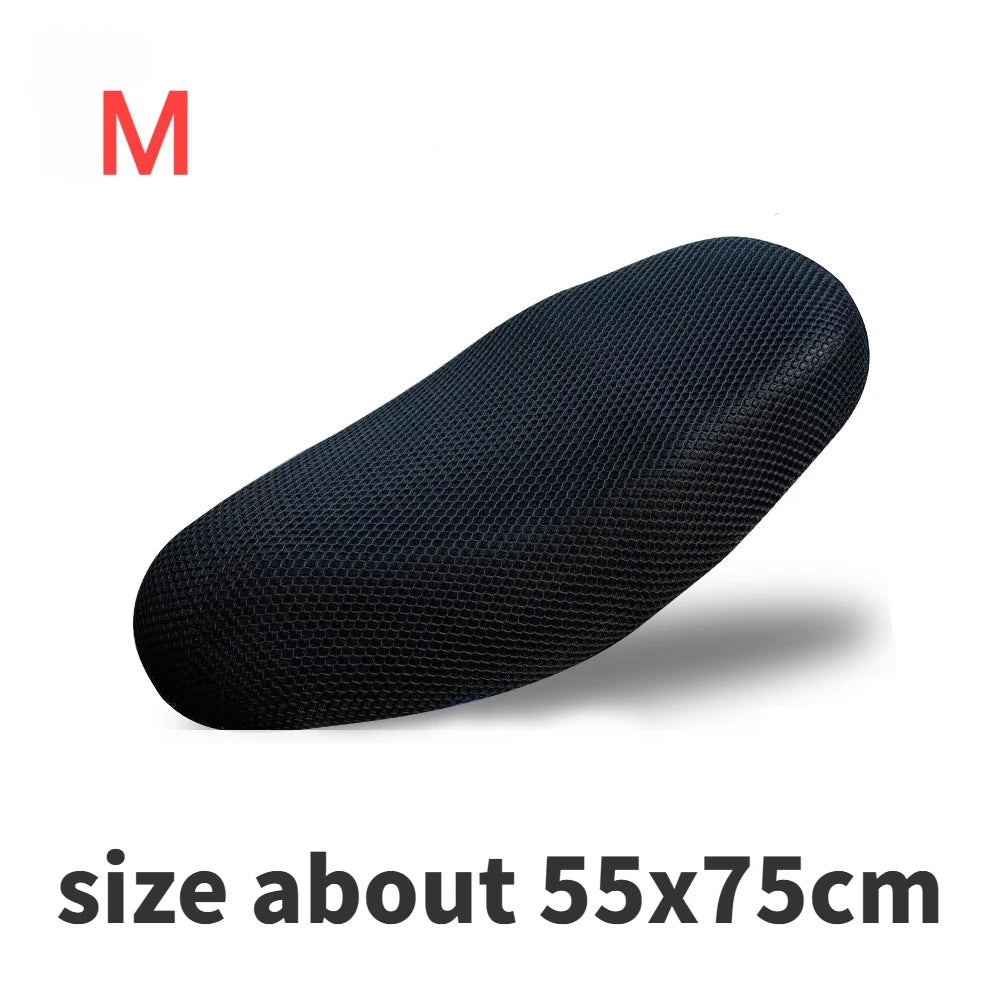 Motorcycle Seat Cover 3D Mesh Fabric Breathable Waterproof Anti-Slip Protector