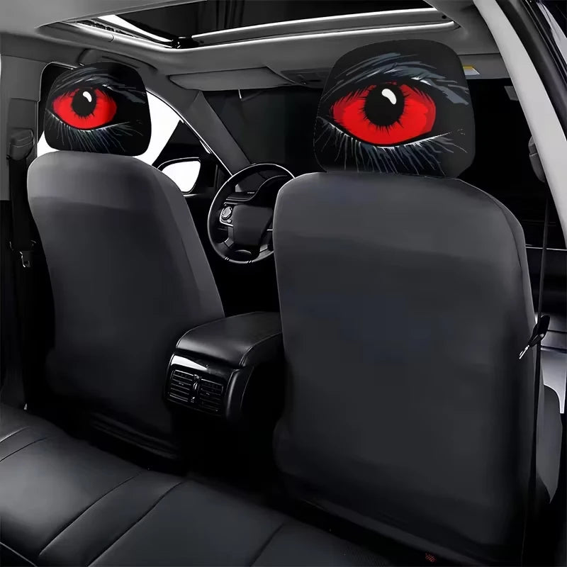 1 PC-Red-eyed Car Headrest Cover Interior Protector Auto Vehicle Accessory