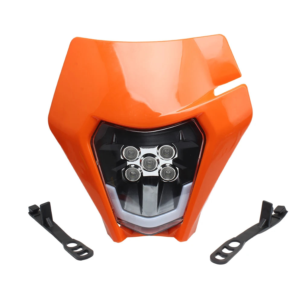 for KTM Headlight Plate LED Motorcycle Enduro Fairing EXC MX SX  Wick Headlamp Dirt Bike Parts Supermoto Motocross Enduro Mask