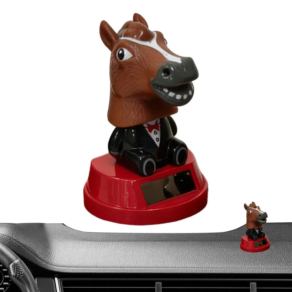 Car Ornament Solar Bobblehead Doll horse Shape Gift Creative Interior Supplies Premium Automotive Accessory