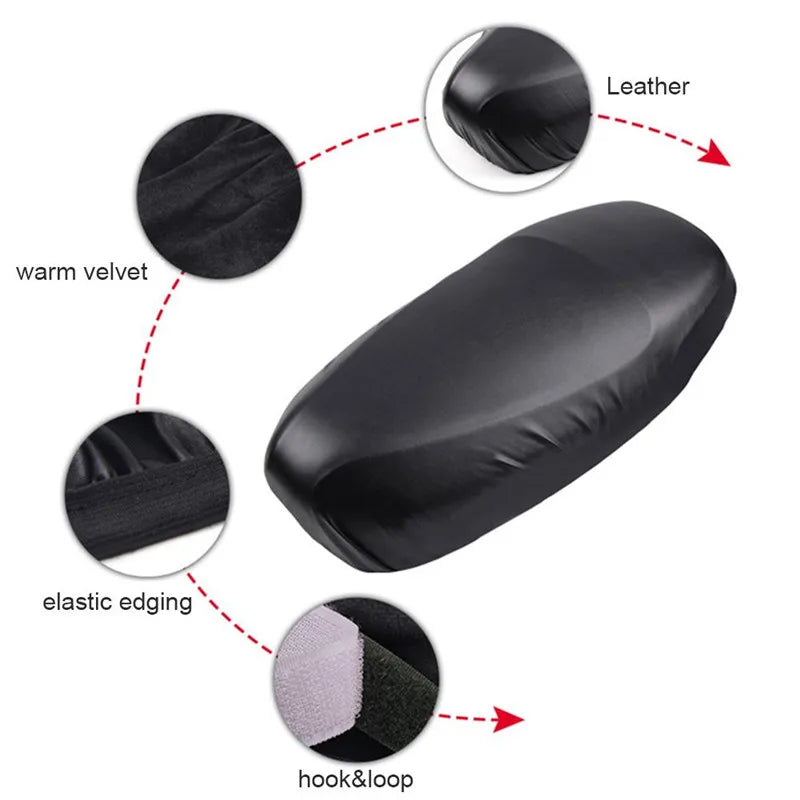 Motorcycle Seat Cover Elastic PU Leather Motorbike Protector Cushion Interior