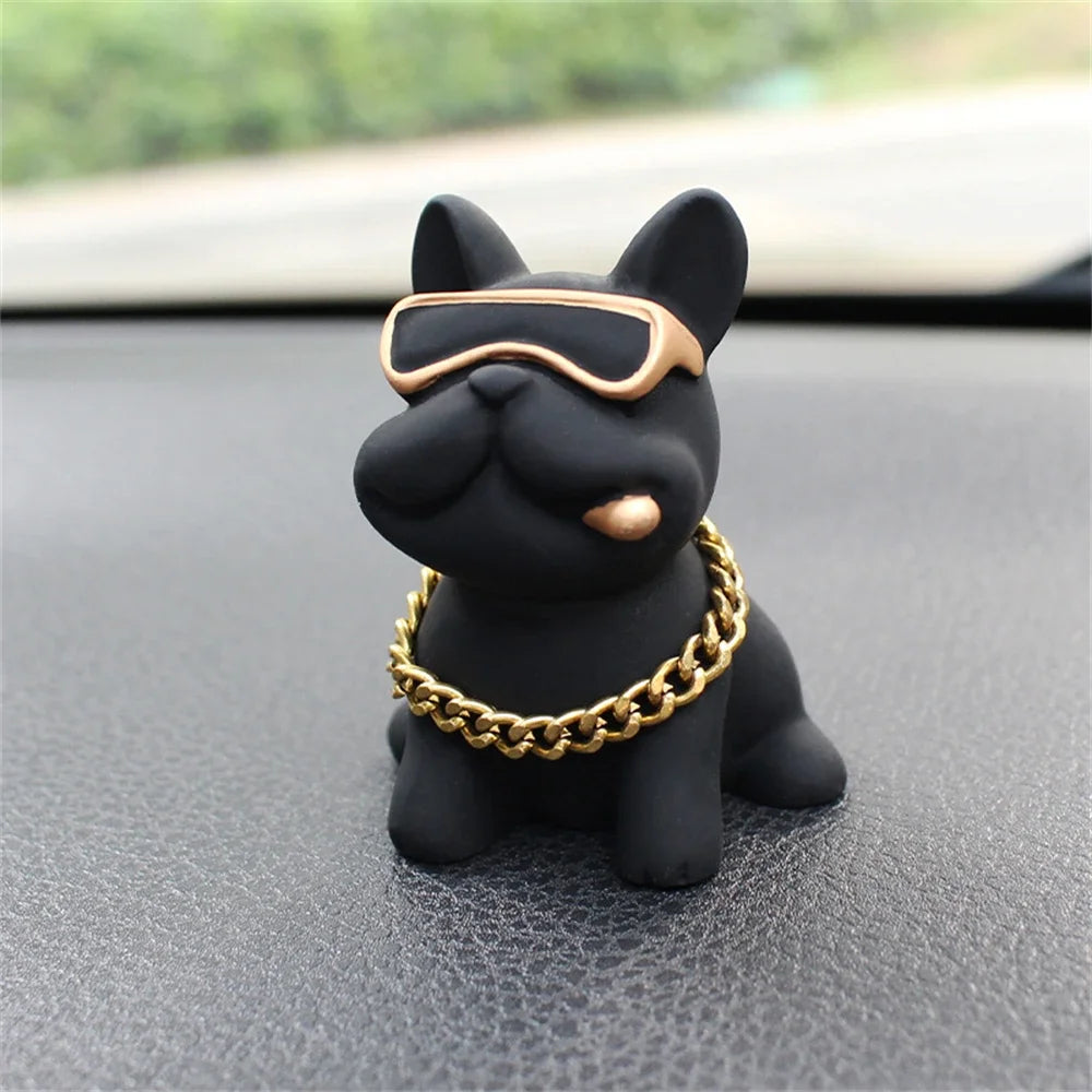 Wear-resistant Bulldog Car Ornaments Feel Comfortable Resin Material Dashboard Premium Automotive Accessory
