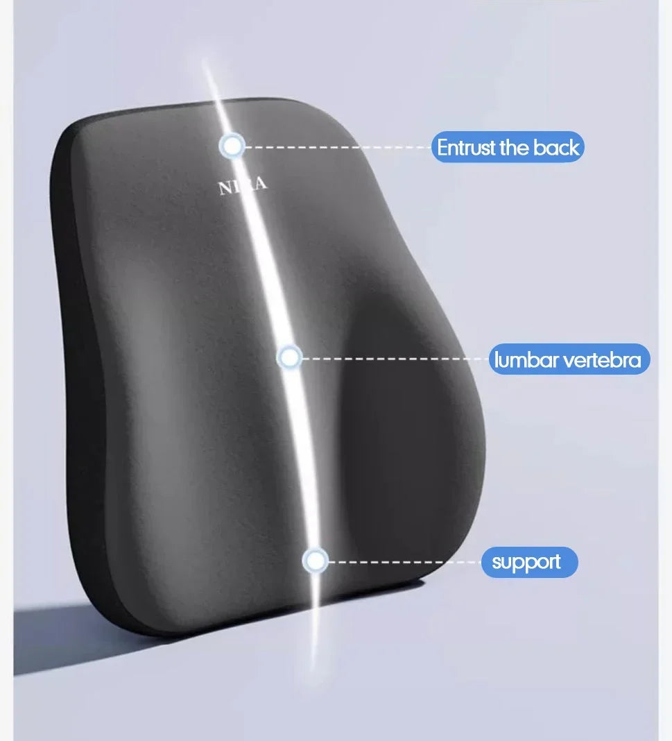 Memory Foam Car Universal Headrest Lumbar Cushion Back Pillow Interior Protector