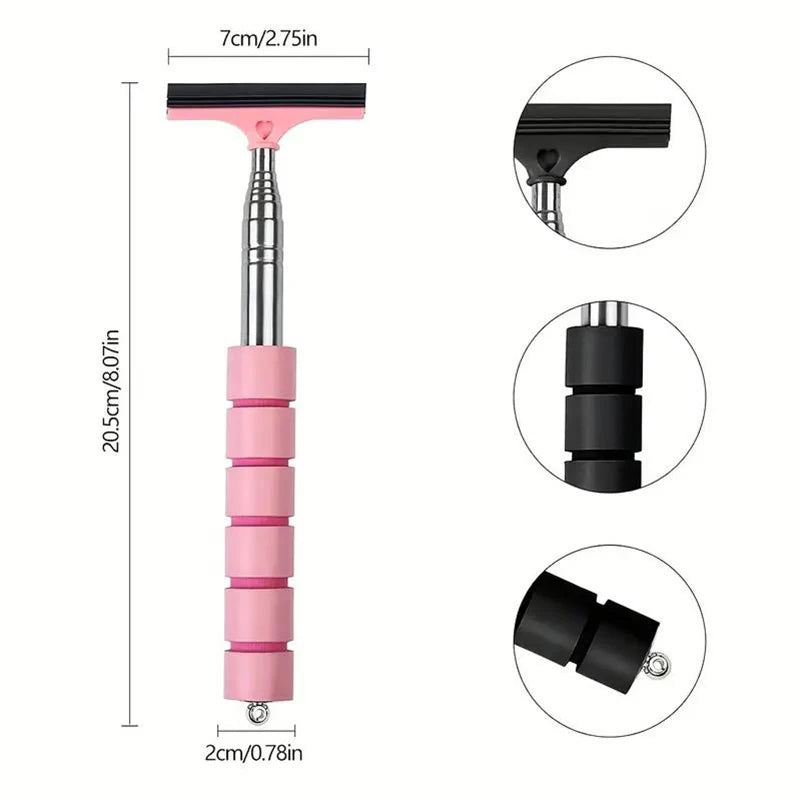 Car Rearview Mirror Wiper Telescopic Handle Durable Stainless Auto Glass Premium Automotive Accessory